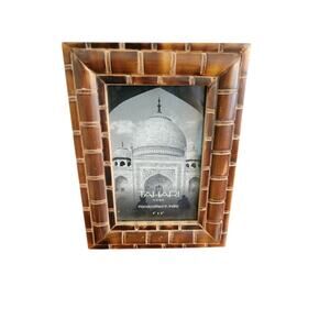 TAHARI Home Picture Frame 4x6 Boho Handcrafted India Brown Culutralt